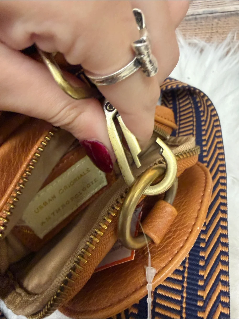 Urban Originals Anthropologie Brown Leather Crossbody Sling Bag